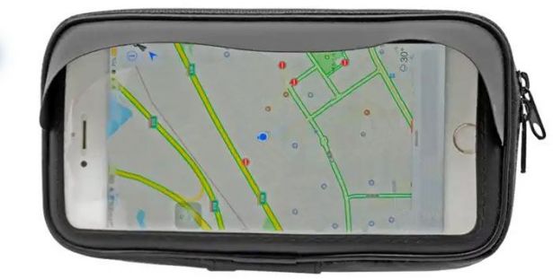 Touchscreen Cell Phone Mount - Mobile Phone Holder, Universal Fit, Black, Waterproof with Sunshade. Mount Type 1