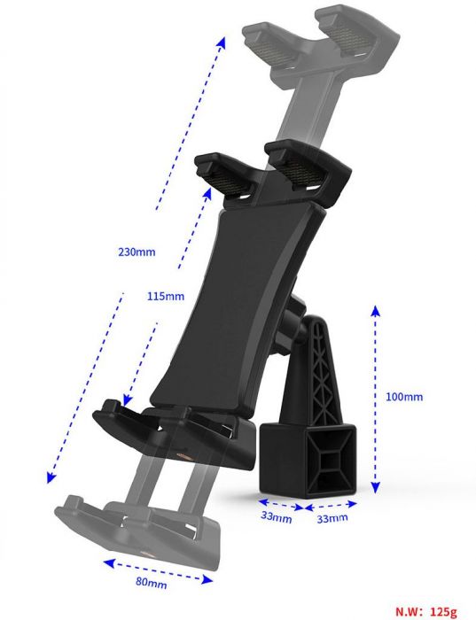 Tripod Mount - Phone & Tablet Stand, Selfie Stick, Upper and Lower Support Profile, Threaded Mounts